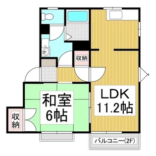 フレグランスパーシモンA・B【2階】の間取り