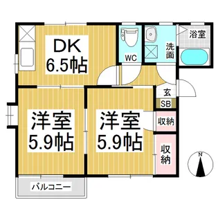ウエストレジデンスC棟【1階】の間取り