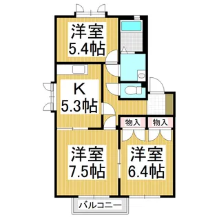 アルコバレーノⅠ D棟【1階】の間取り