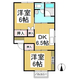 サンコーポ梵天 B棟【1階】の間取り