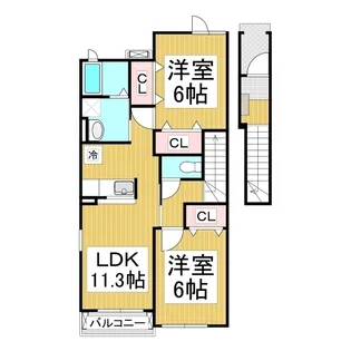 フラン B棟【2階】の間取り