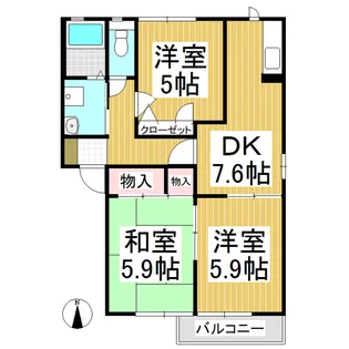 ディアスあんず【2階】の間取り