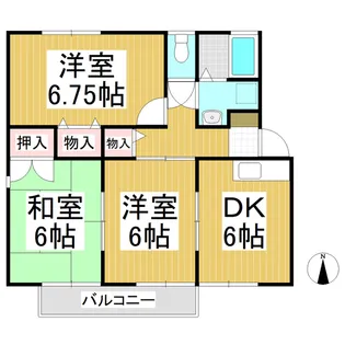 ハイカムール大北 B棟【2階】の間取り