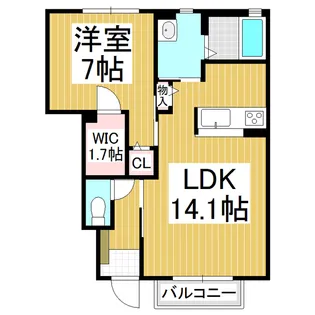 アクアメゾン【1階】の間取り