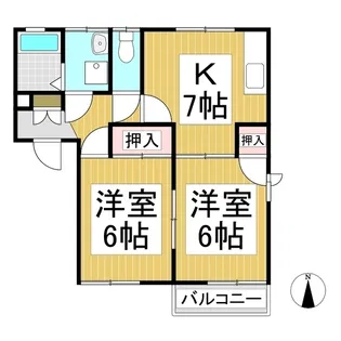 ベルメゾン昭和 N棟【1階】の間取り
