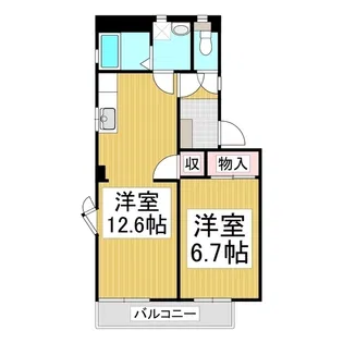 サンエステート W棟【1階】の間取り