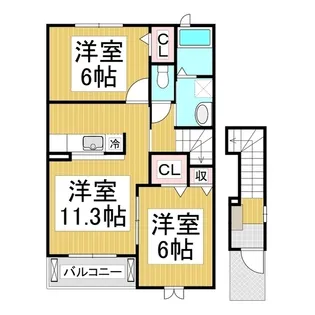 パルメゾン千曲【2階】の間取り