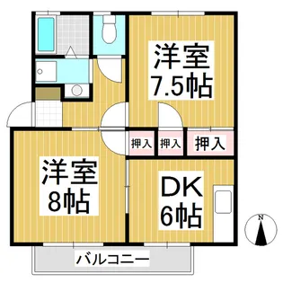 ジュネス上氷鉋 A棟【1階】の間取り