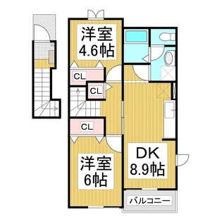 フォレスタ・エム B【2階】の間取り