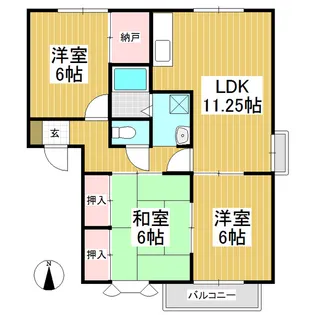グリーンハイツミヤザワ A棟【2階】の間取り