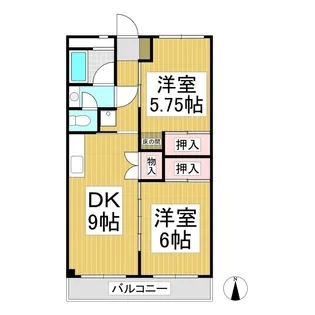 五明ハイツ【2階】の間取り