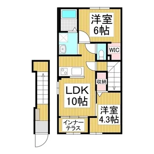 ヴィラ二ツ柳【2階】の間取り
