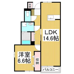 エストシャトーA【1階】の間取り