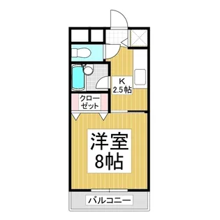 レスコメイト西【1階】の間取り