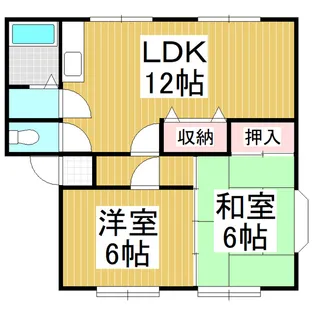 柳コーポB【1階】の間取り