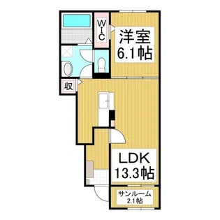 D・K カクモⅡ【1階】の間取り