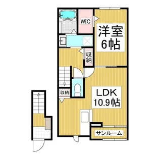 コンフォーティア中洲Ⅲ【2階】の間取り