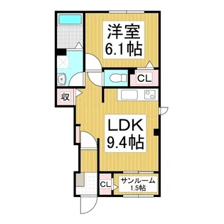 フェレーザ長峰【1階】の間取り