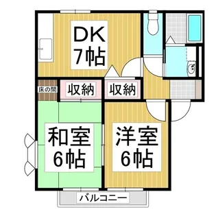サンビレッジ林檎 E棟【1階】の間取り
