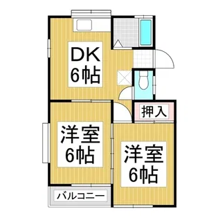 コーポチャムB【1階】の間取り