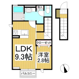 アレーズ悠【2階】の間取り