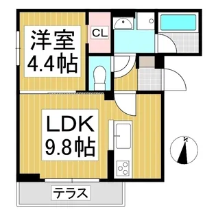 ヴィエント【1階】の間取り
