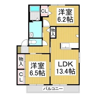 バリュージュひろまえB【2階】の間取り