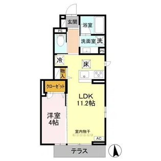 トリシア佐久平 風【1階】の間取り