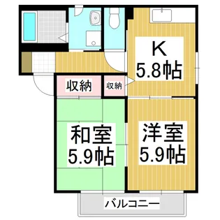 グリーンハウス B【2階】の間取り