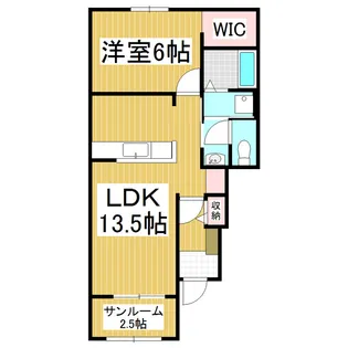 リバーサイド・フジ B【1階】の間取り