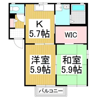 グリーンセトル D【2階】の間取り