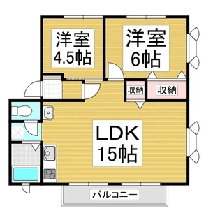 コーポクレール【2階】の間取り