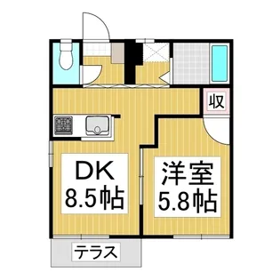 アヤメコーポ【1階】の間取り