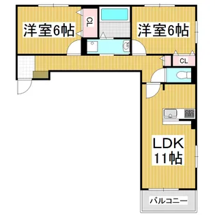 イースト・カーサ A【2階】の間取り