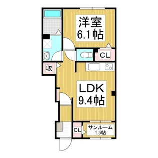 フェレーザ長峰【1階】の間取り