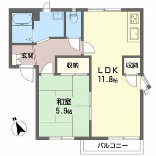 フレグランス小泉B【1階】の間取り
