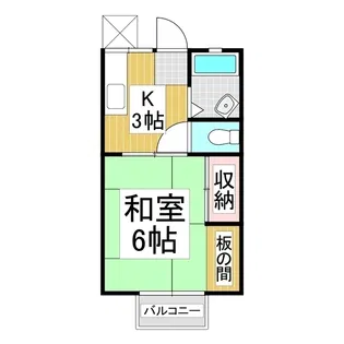パークサイドハイツB【2階】の間取り