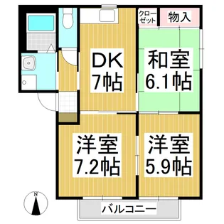 プレシアスコート【1階】の間取り