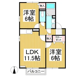 セジュールあやめA【1階】の間取り