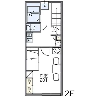 レオパレスブルガリ【2階】の間取り