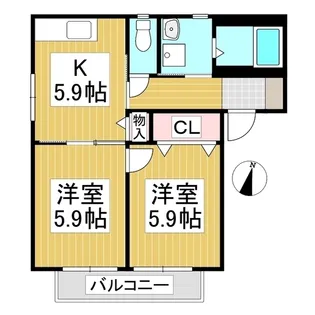 カーサヴィエント【1階】の間取り