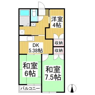 ロイヤルレジデンス六暮【2階】の間取り