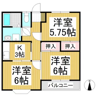 育英マンション【1階】の間取り