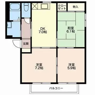 西上田ハイツⅠ1【1階】の間取り