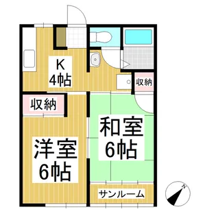 メゾンフルール【2階】の間取り