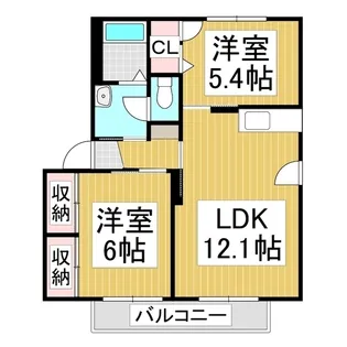 フラットケーC【1階】の間取り