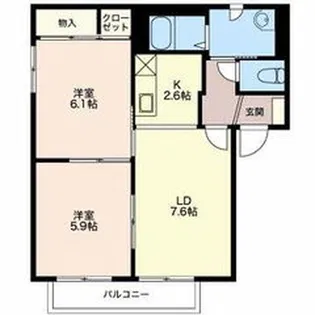ソレイユタカノ A【2階】の間取り