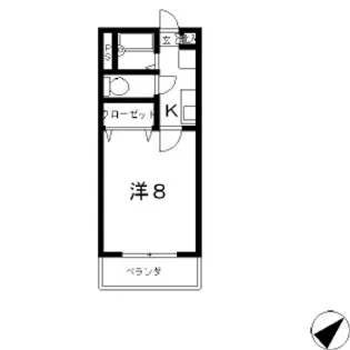 ジュリアス踏入B棟【206号室】の間取り