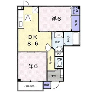 グリーンカルム【1階】の間取り