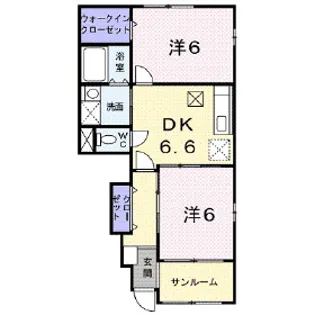 ニューリバーサイドフジ【1階】の間取り